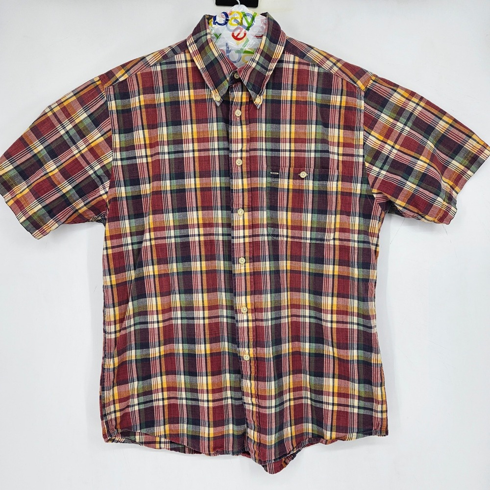 Pendleton Shirt Mens Large Oceanside Button Down Casual Short Sleeve Plaid